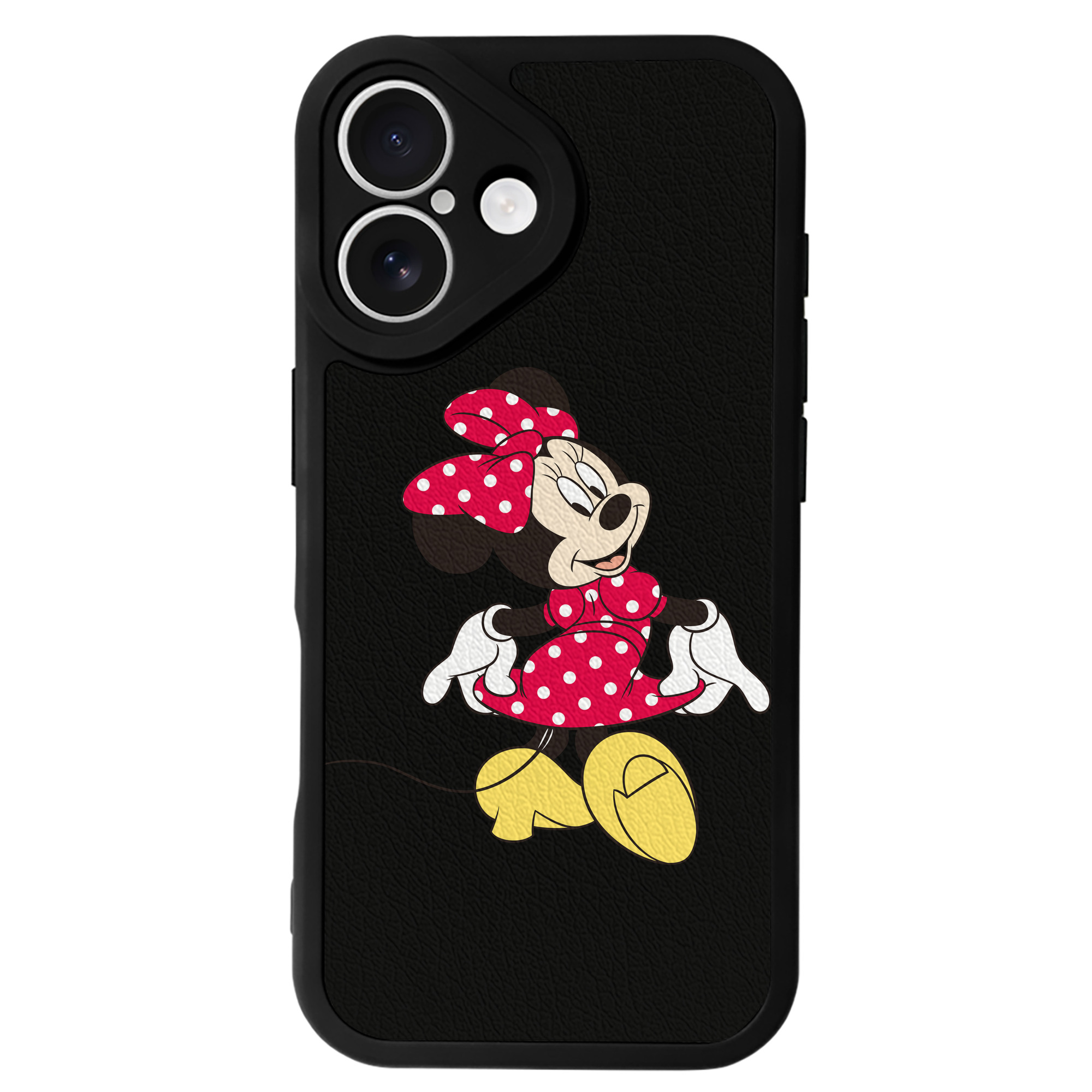 （画像用） ミッキーマウス Mickey Mouse 【iPhone 16シリーズ対応】シリコンスマホケース（レザー調） 材質：シリコン